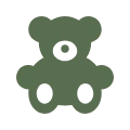 Grünes Spielzeug-Symbol für den Mutmacher-Begleiter