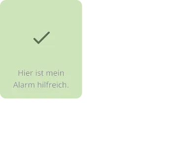 Grünes Häkchen auf der richtigen Antwortkarte